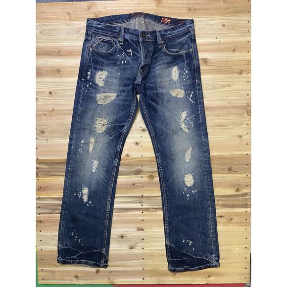 Cult Of Individuality Jeans Hagen Relaxed Sz 34x34 Japanese Selvedge Denim Blue - Picture 2 of 9